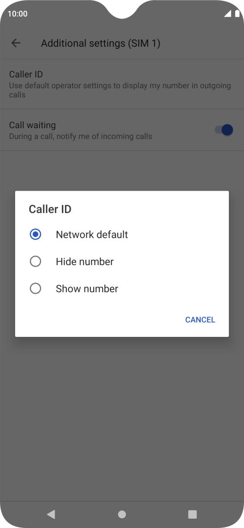 Press Show number to turn on caller identification.