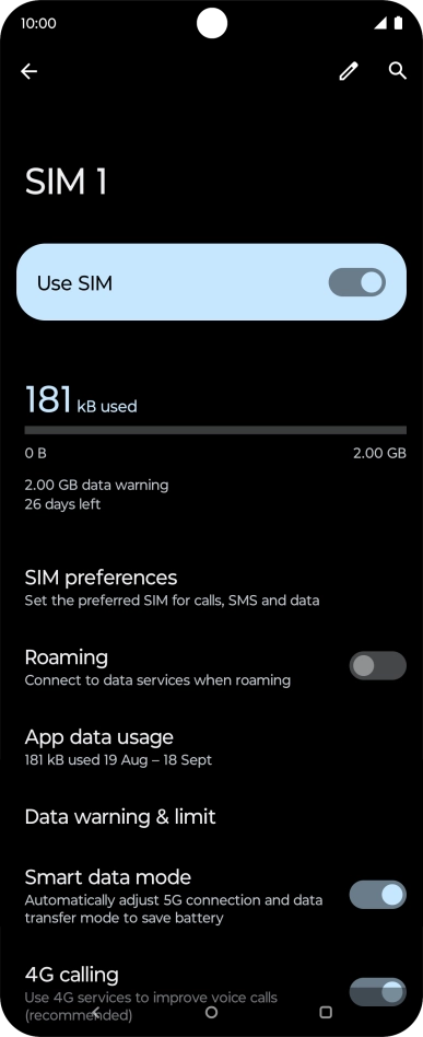 The total data usage is displayed.