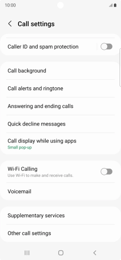 Press Supplementary services.