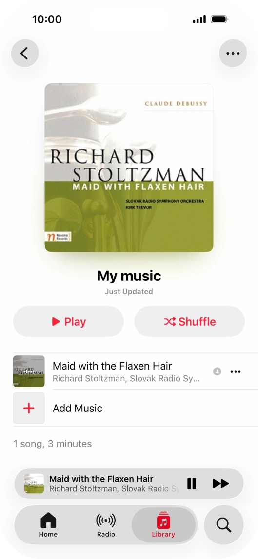 Press the song title.