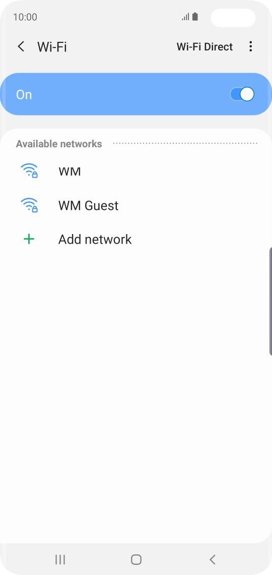 Press the required Wi-Fi network.