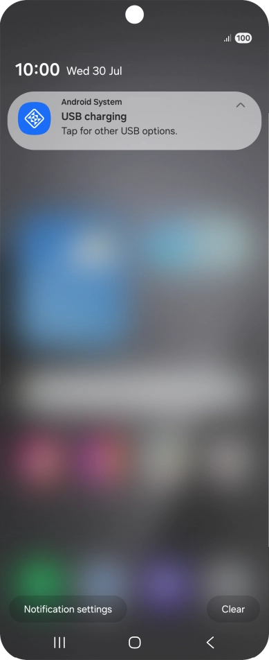 Press Tap for other USB options..