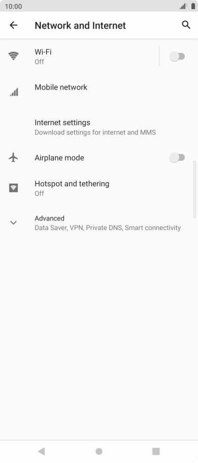 Press Mobile network.