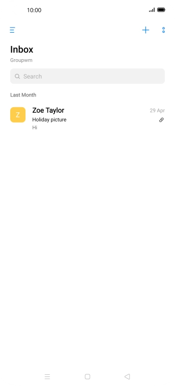 Slide your finger right starting from the left side of the screen.