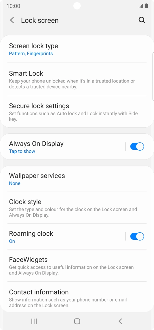 Press Screen lock type and key in the additional phone lock code you created earlier.