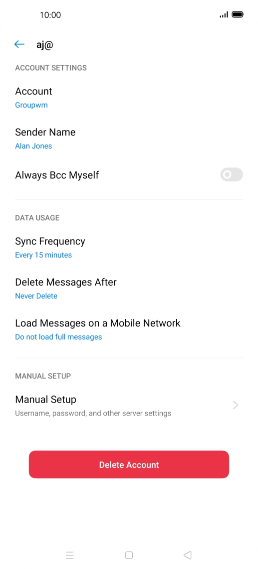 Press Account and key in the required name.