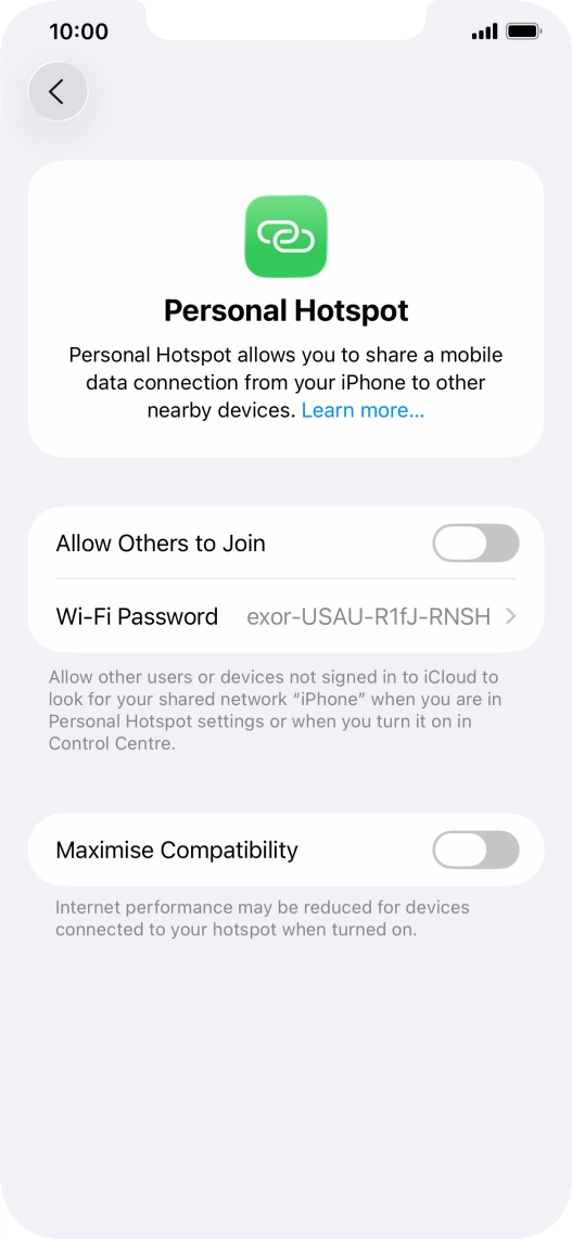 Press Wi-Fi Password and key in the required password.