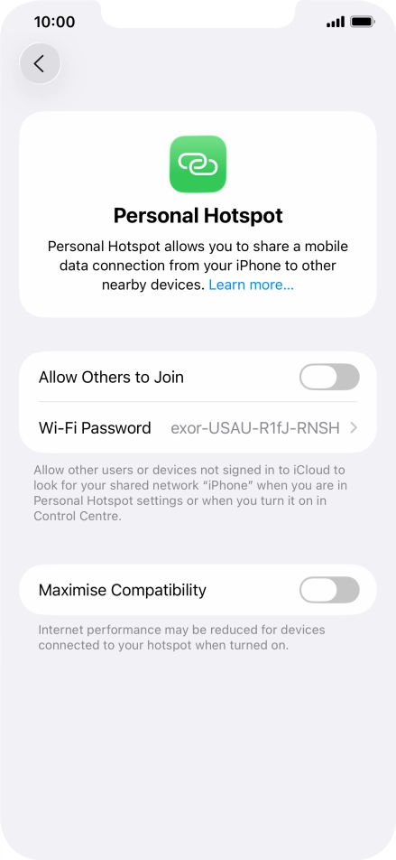 Press Wi-Fi Password and key in the required password.
