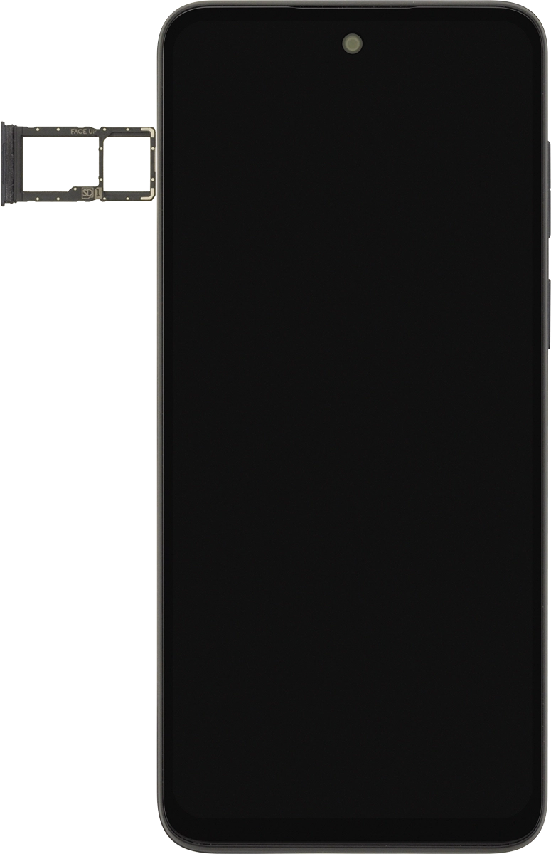Turn your SIM so the angled corner of the SIM matches the angled corner of the SIM holder and place your SIM in the SIM holder.