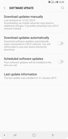 Press Download updates manually. If a new software version is available, it's displayed. Follow the instructions on the screen to update the phone software.