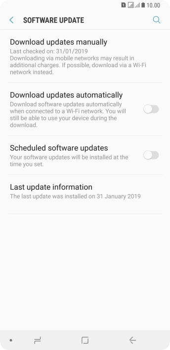 Press Download updates manually. If a new software version is available, it's displayed. Follow the instructions on the screen to update the phone software.
