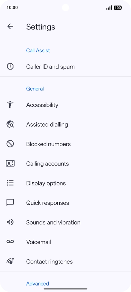 Press Calling accounts.