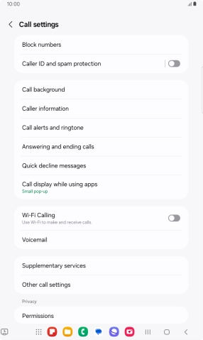 Press Supplementary services.