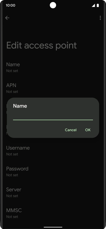 Key in EE Internet and press OK.