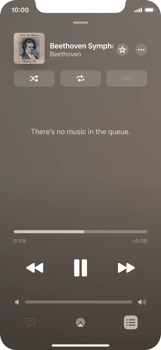 Press the shuffle icon to turn the function on or off.