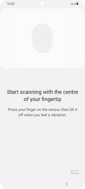 Follow the instructions on the screen to create the phone lock code using your fingerprint.