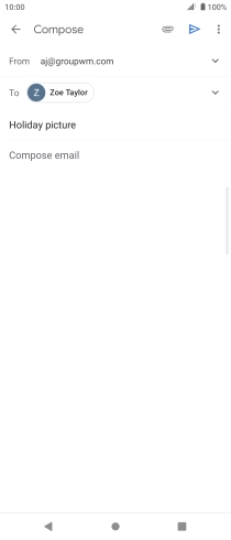 Press the text input field and write the text for your email.