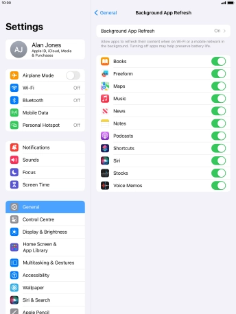 Press Background App Refresh.