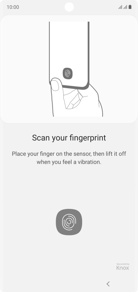 Follow the instructions on the screen to create the phone lock code using your fingerprint.