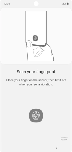 Follow the instructions on the screen to create the phone lock code using your fingerprint.