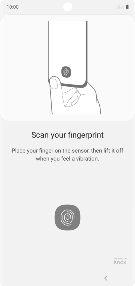Follow the instructions on the screen to create the phone lock code using your fingerprint.