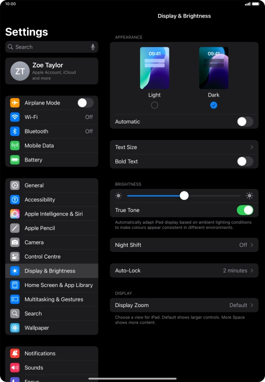 Press the indicator next to 