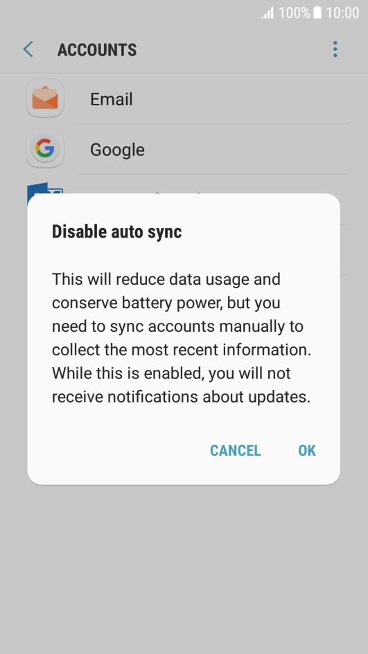 Press OK to turn off the function.