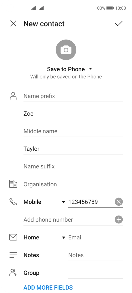 Press the confirm icon.