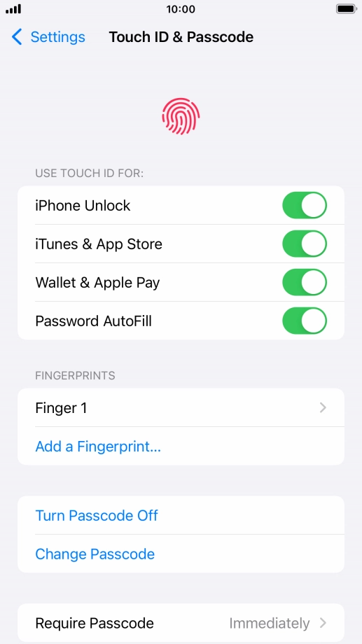 Press the indicators next to the required settings to turn them on or off.