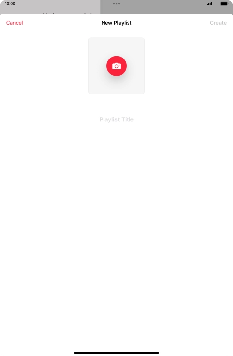 Press the text input field and key in a name for the playlist.