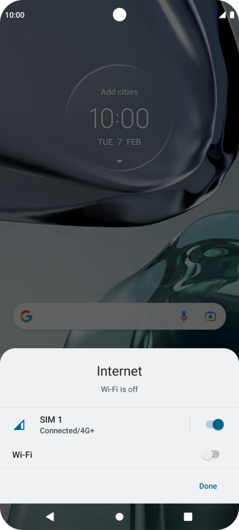 Press the SIM indicator to turn the function on or off.