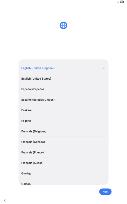 Press the required language.