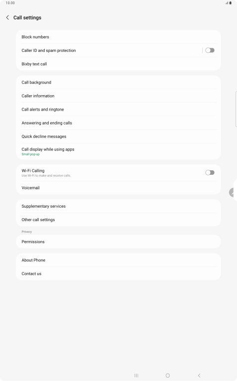 Press Supplementary services.