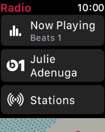 Press the Beats 1 icon to listen to the radio station Beats 1.