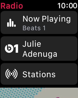 Press the Beats 1 icon to listen to the radio station Beats 1.