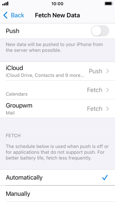 If you turn off the function, press the required setting.