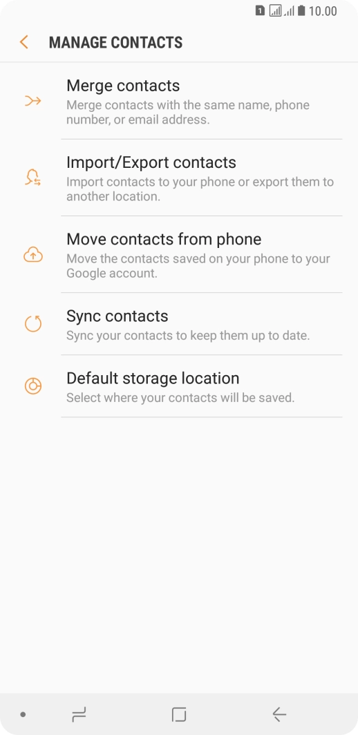Press Import/Export contacts.