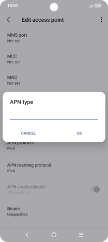 Key in default and press OK.