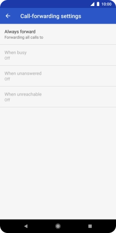 Press the required divert type.