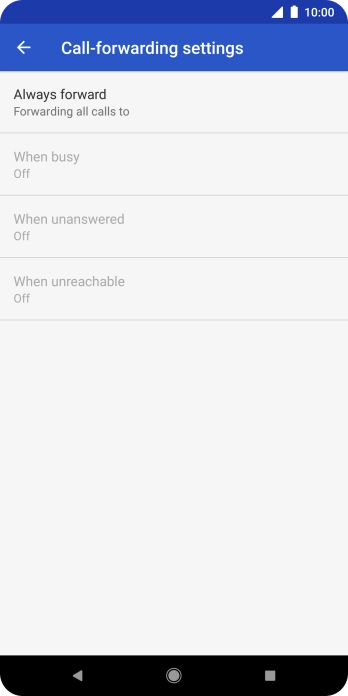 Press the required divert type.