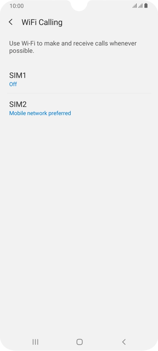 Press the required SIM.