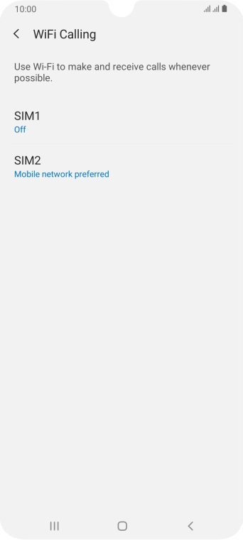 Press the required SIM.