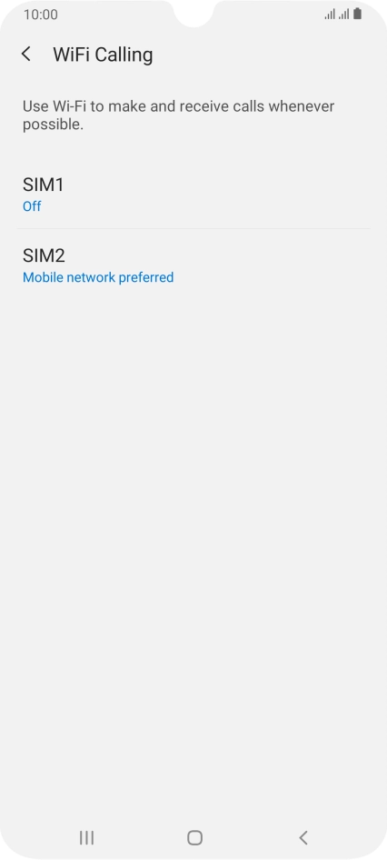 Press the required SIM.