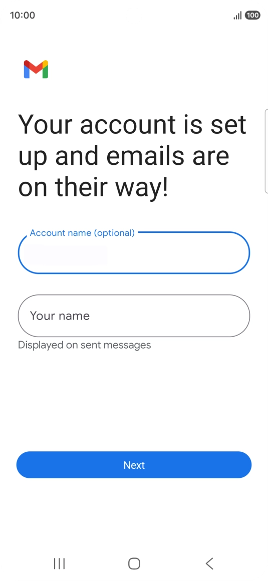 Press Your name and key in the required sender name.