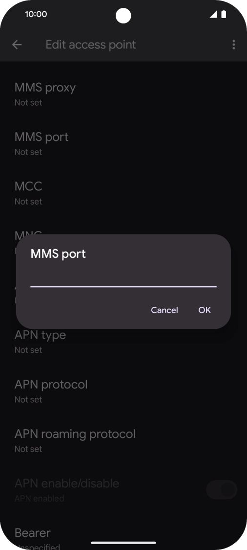 Key in 8080 and press OK.