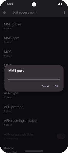 Key in 8080 and press OK.