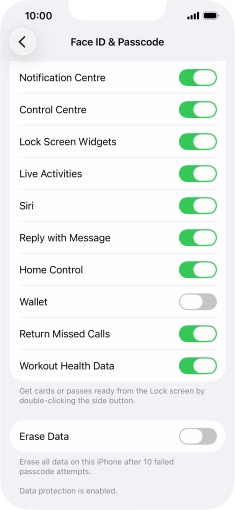 Press the indicator next to 