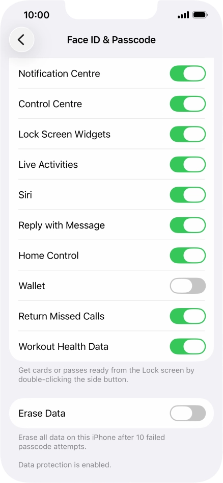 Press the indicator next to 
