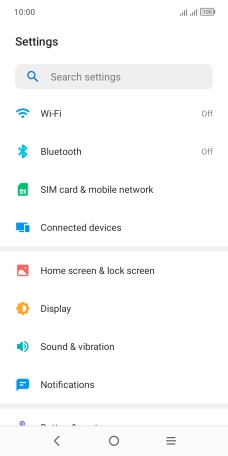 Press SIM card & mobile network.