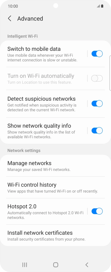 Press the indicator next to 